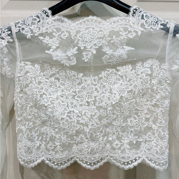 Embroidered Bridal Bolero - Picture 3 of 5